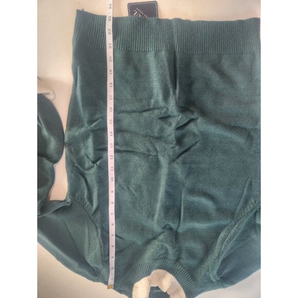 Zaful Green Mock Neck Ruffled Sleeve Sweater Women Knit Top - Picture 9 of 10